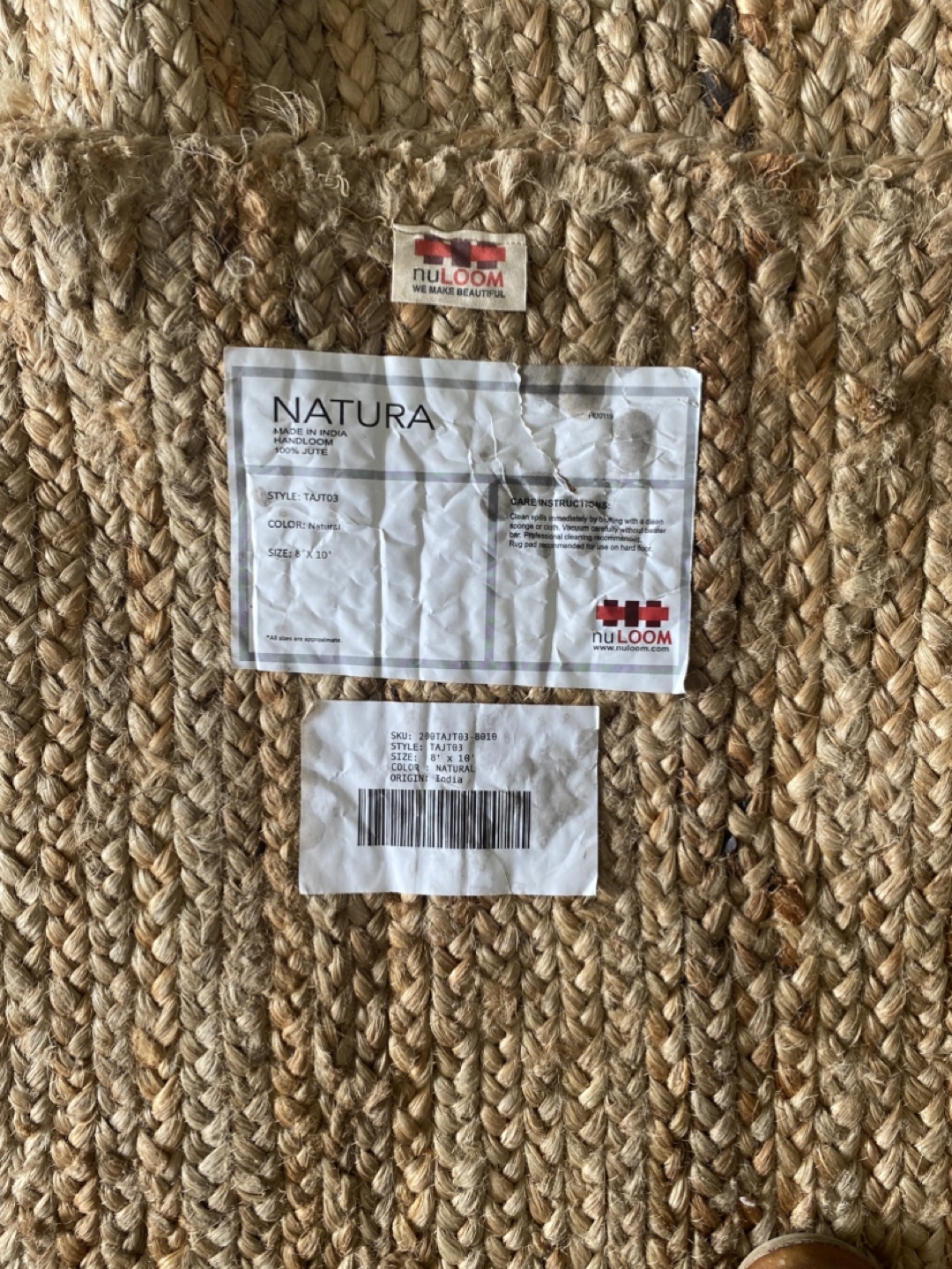nuLOOM Natura Jute Rug, 8' x 10'