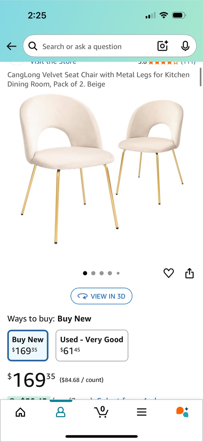 Velvet Beige Dining Chairs (Set of 2) - photo 2