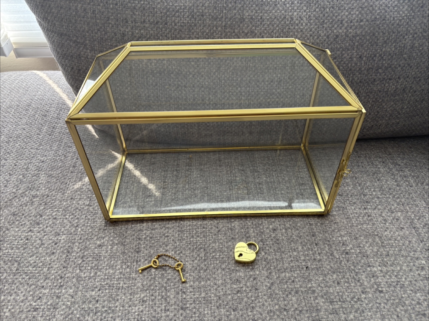Gold Card Box with Lock and Key