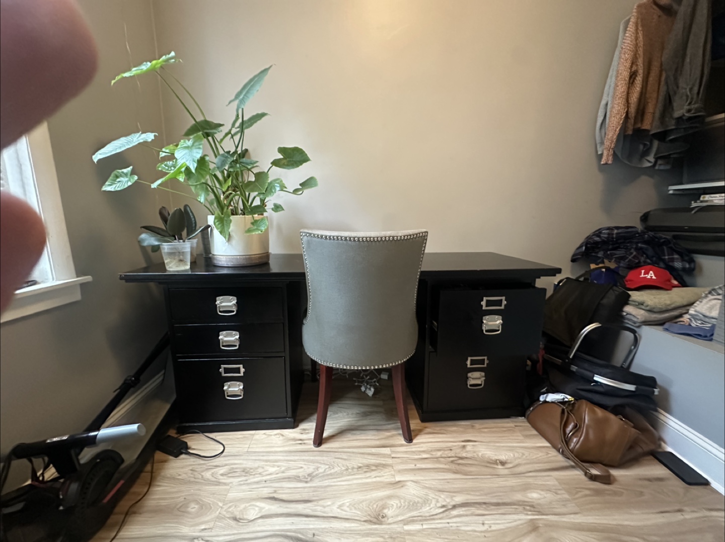 Black Desk with File Cabinets - photo 5