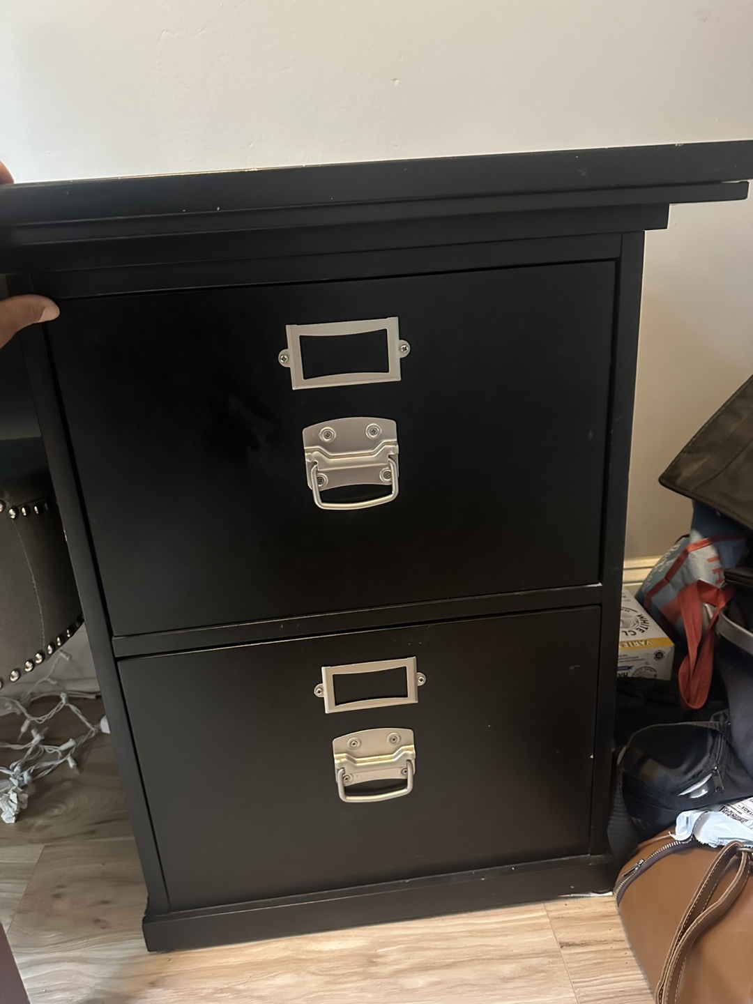 Black Desk with File Cabinets - photo 4