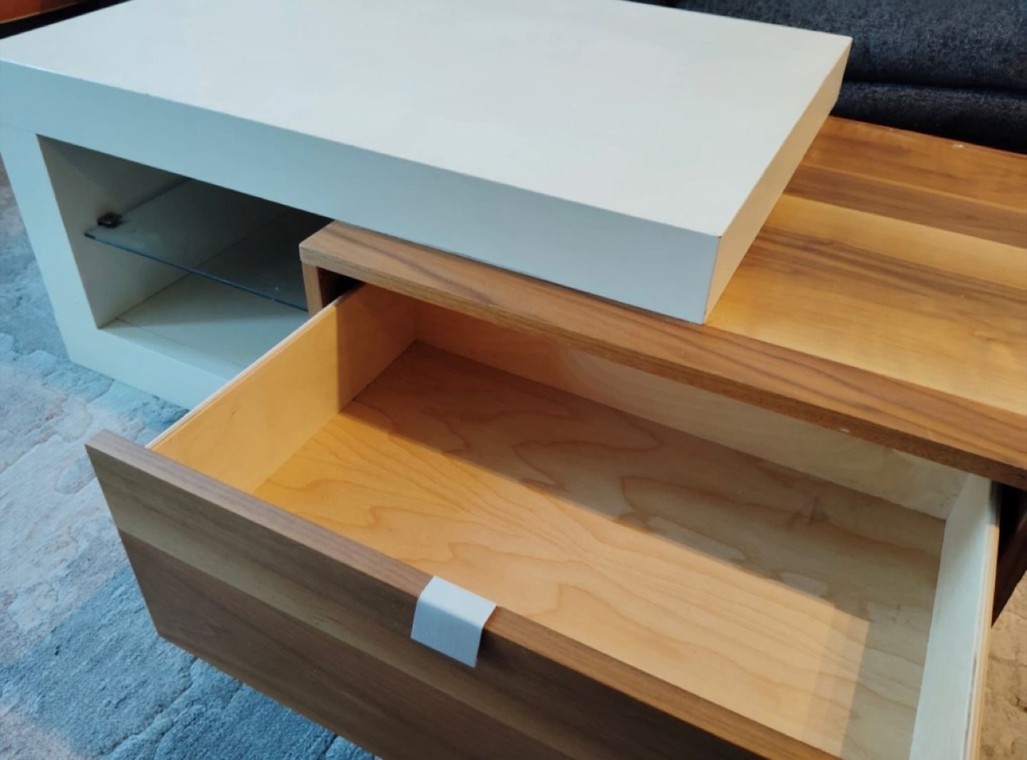 Modern White & Wood Coffee Table - photo 3