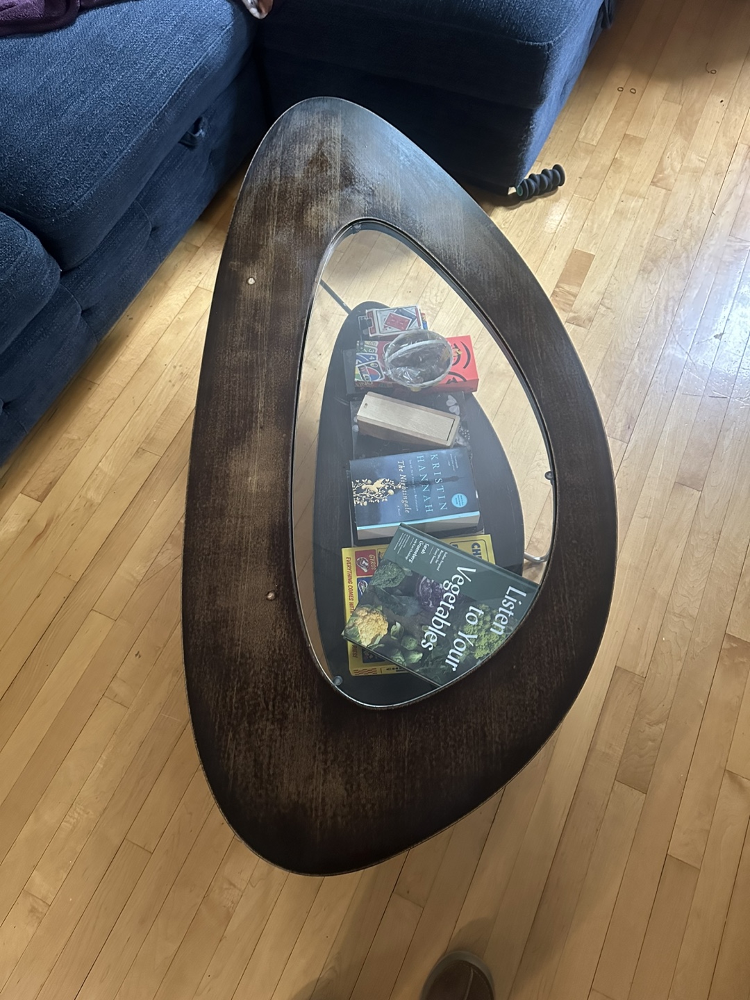 Unique Wood & Glass Coffee Table