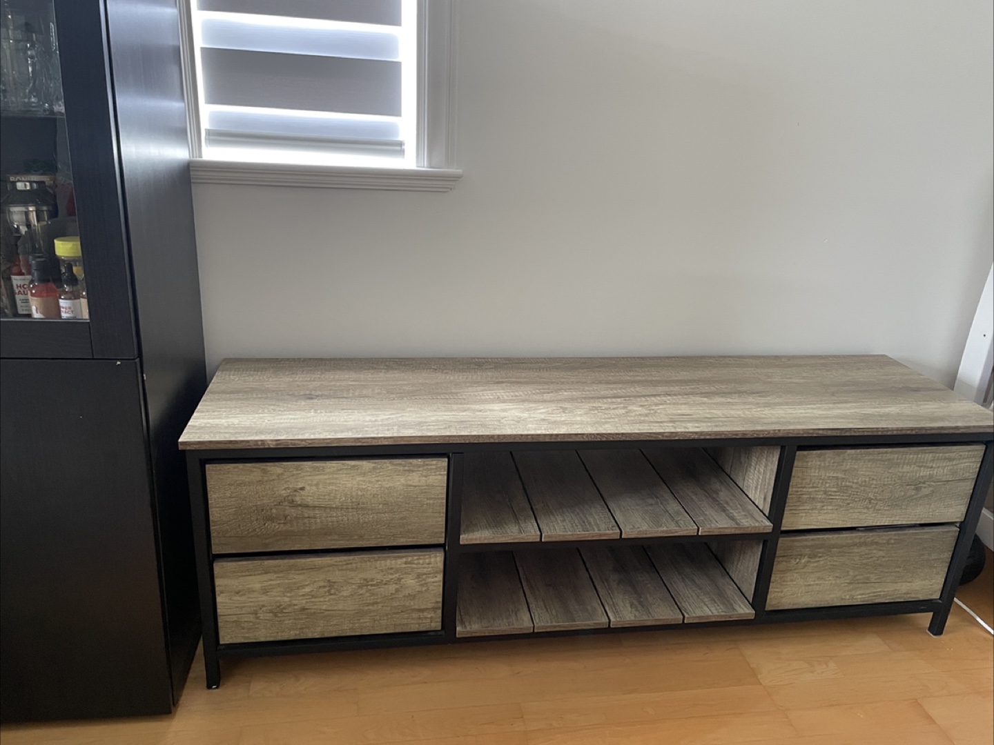 Odense TV bench Wood & metal with Drawers - photo 3