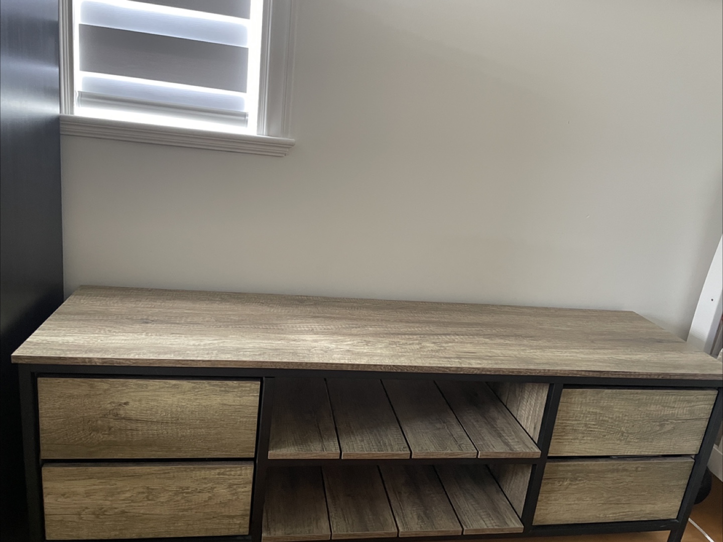 Odense TV bench Wood & metal with Drawers - photo 2