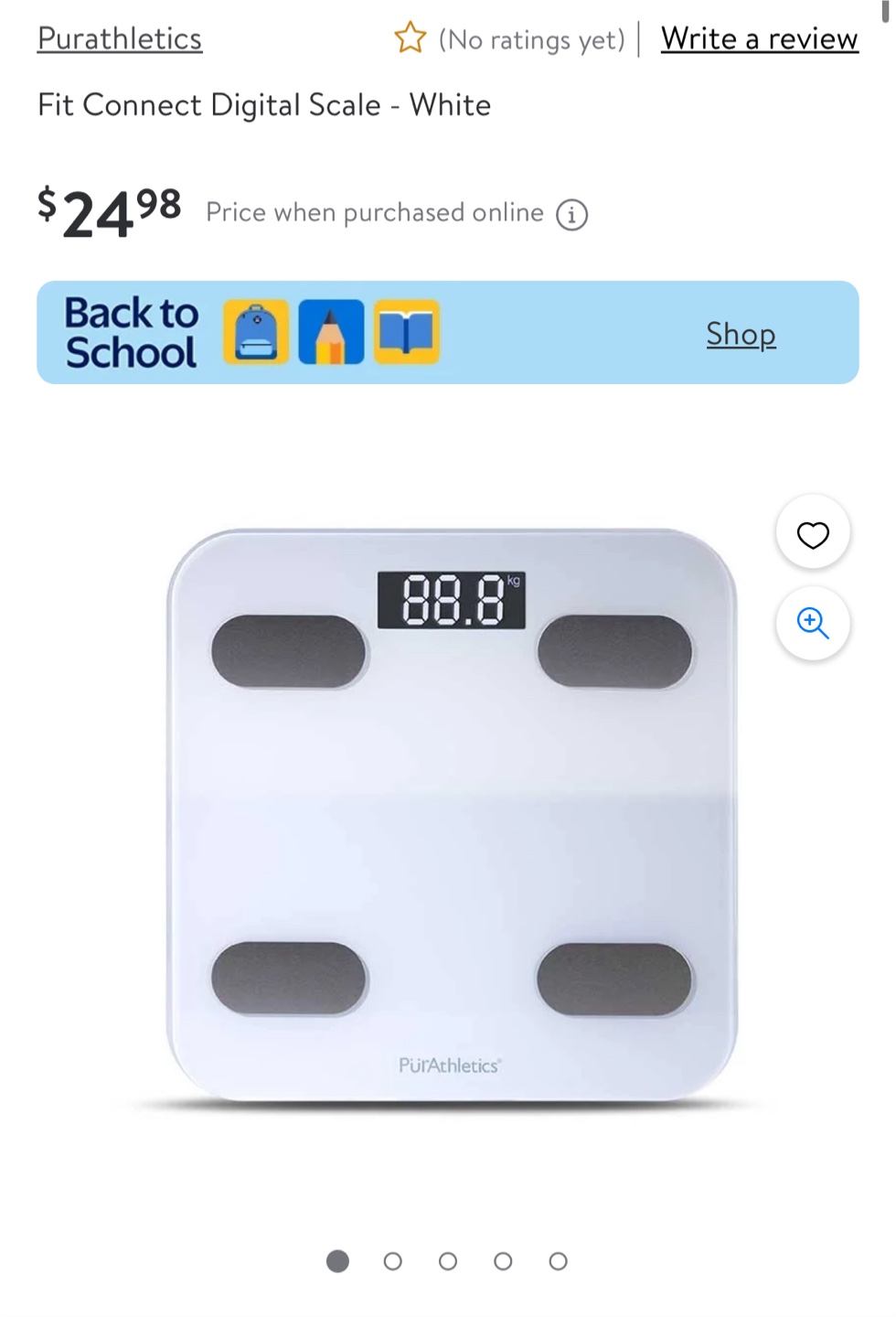 Purathletics Fit Connect Digital Scale - White - photo 2
