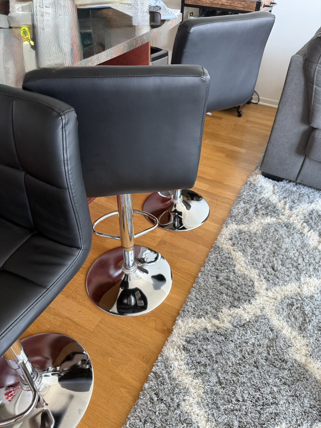 3 Black Swivel Bar Stool - photo 2