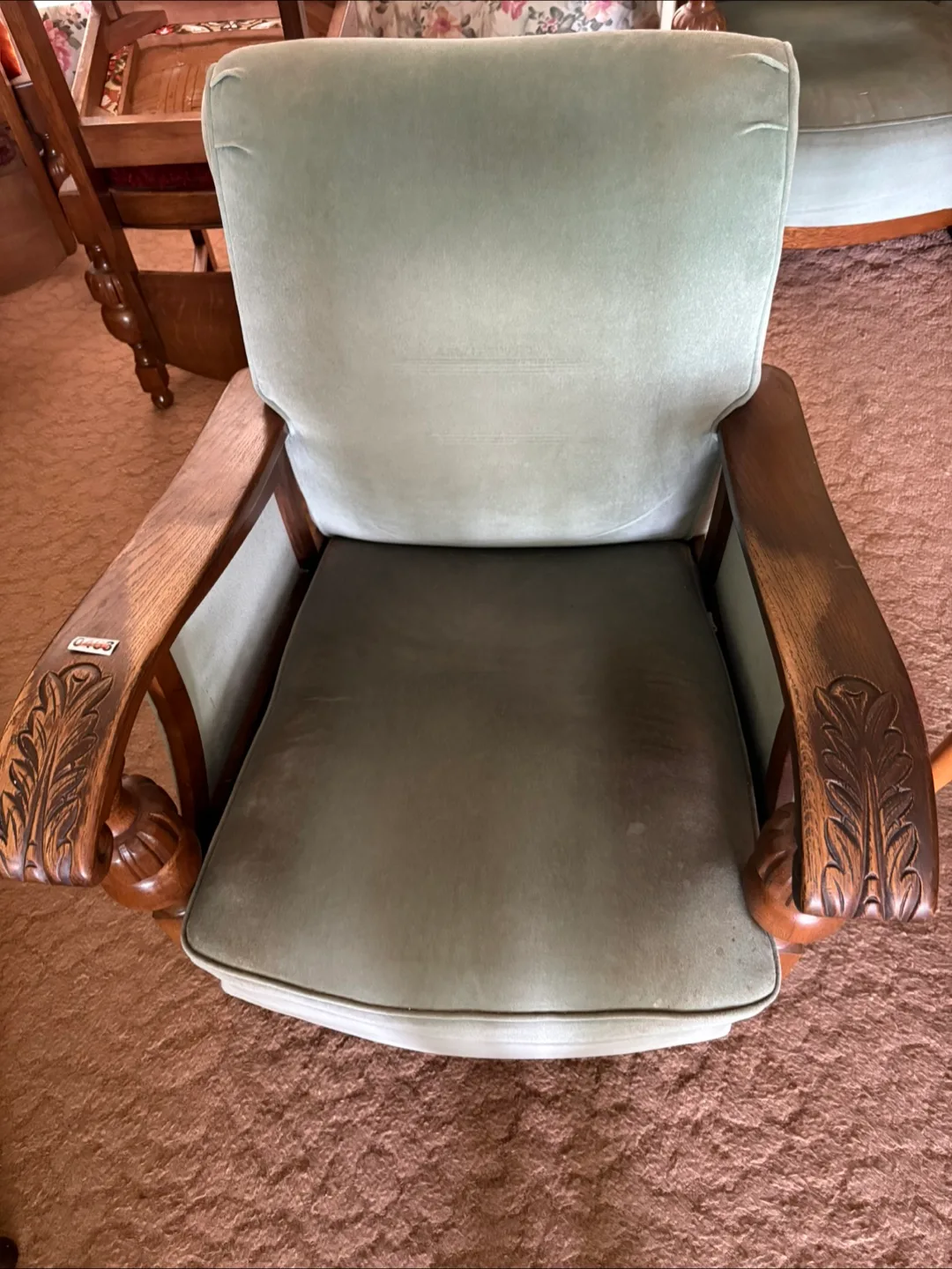 (2) Vintage Armchair - Light Green thumbnail