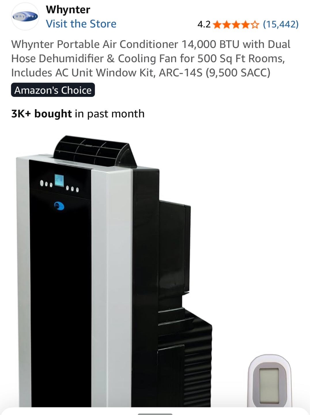 Whynter ARC-14S Portable Air Conditioner - Like New! - photo 3