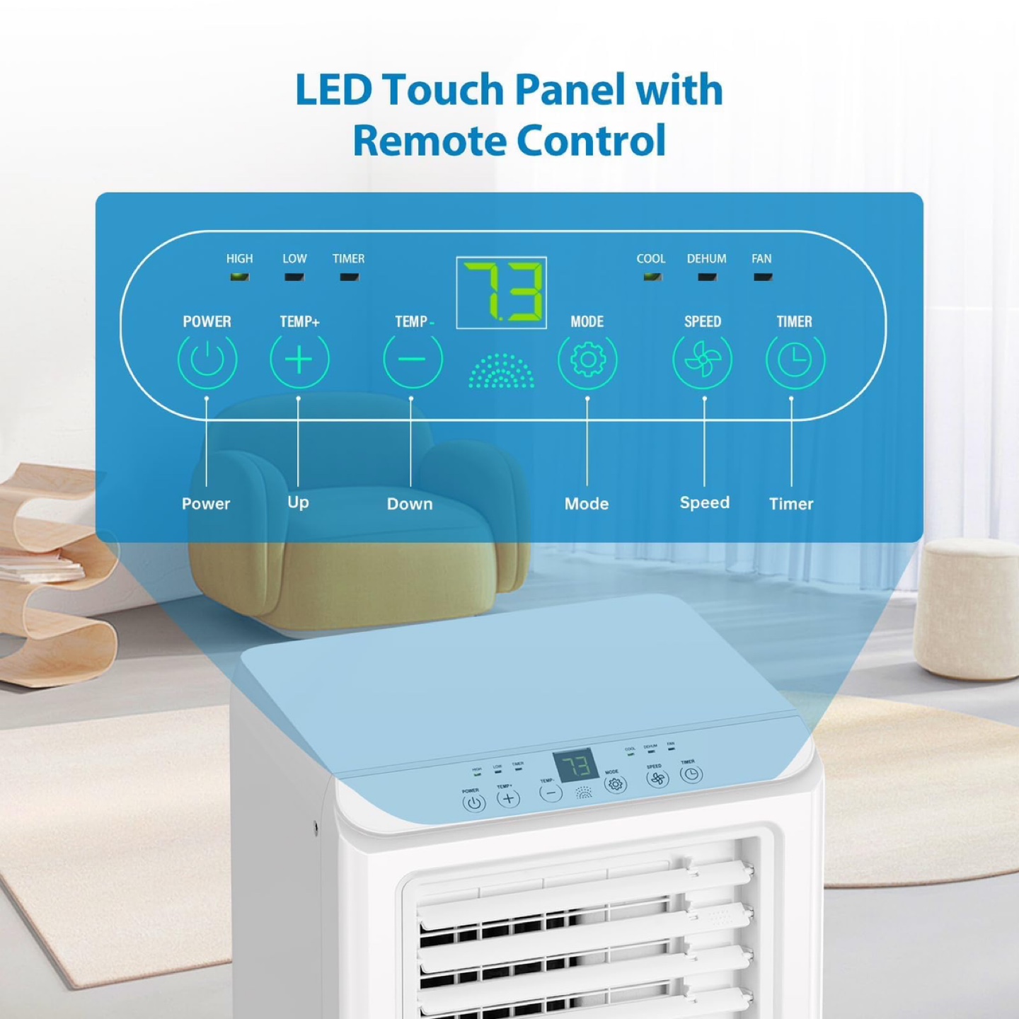 Air Conditioner Portable with Dehumidifier, Fan & Sleep Mode - photo 3
