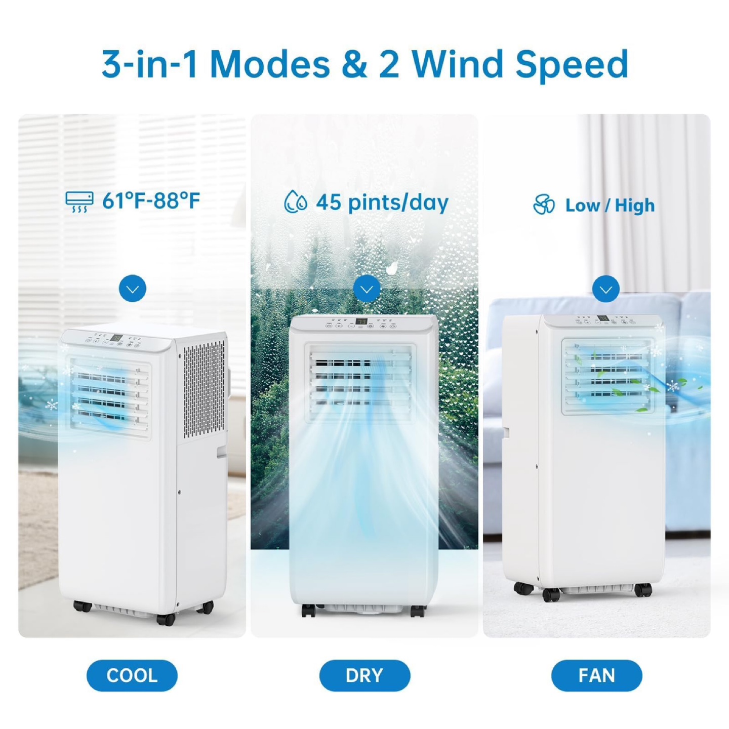 Air Conditioner Portable with Dehumidifier, Fan & Sleep Mode - photo 2