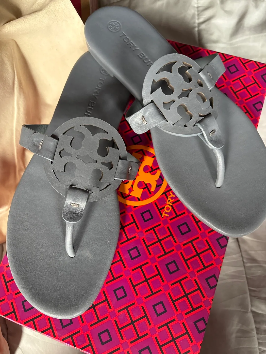 Tory Burch Miller Sandals - Size 7.5 - Light Blue thumbnail