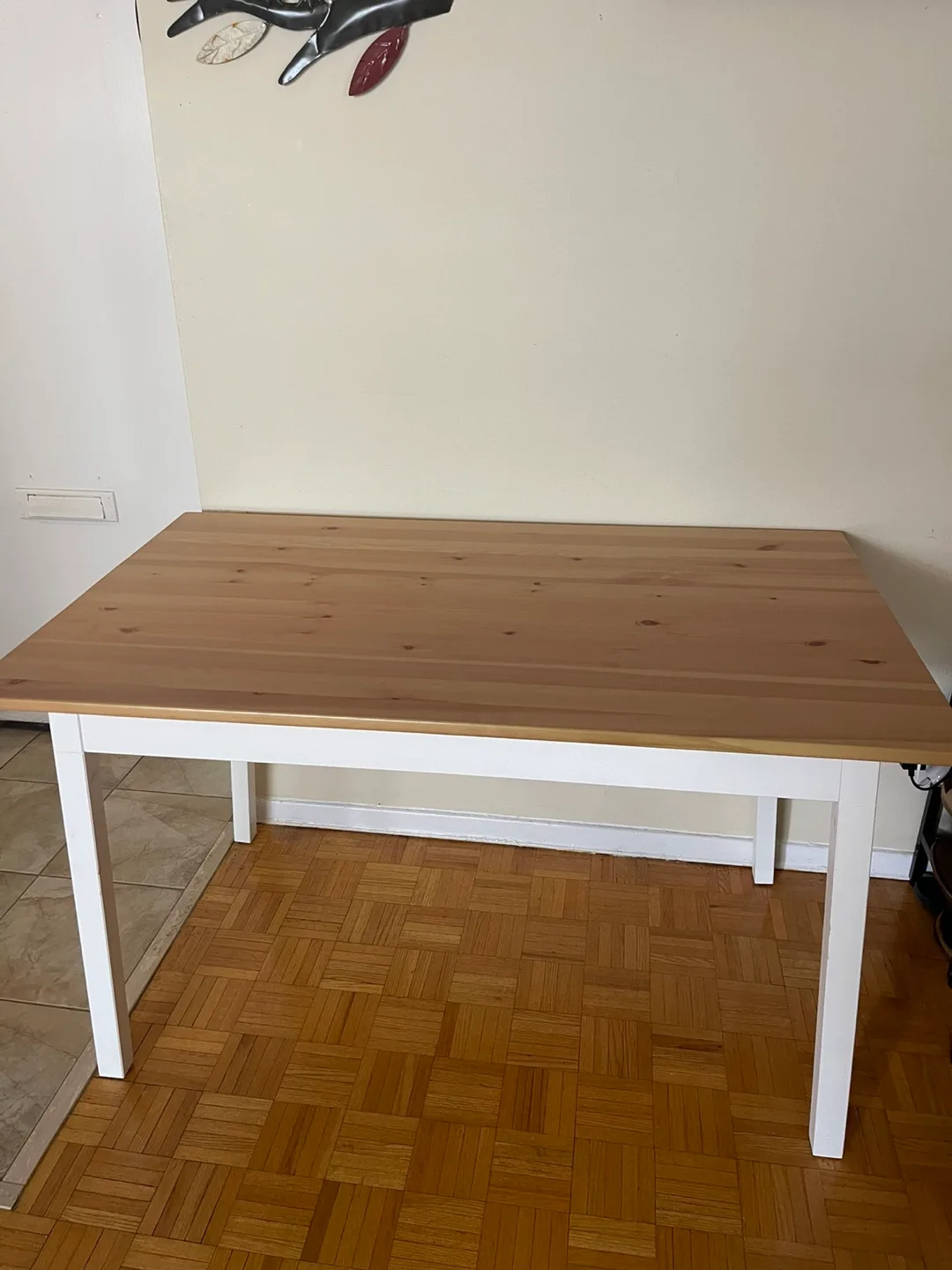 IKEA Lerhamn Dining Table - Light Antique Stain/White thumbnail