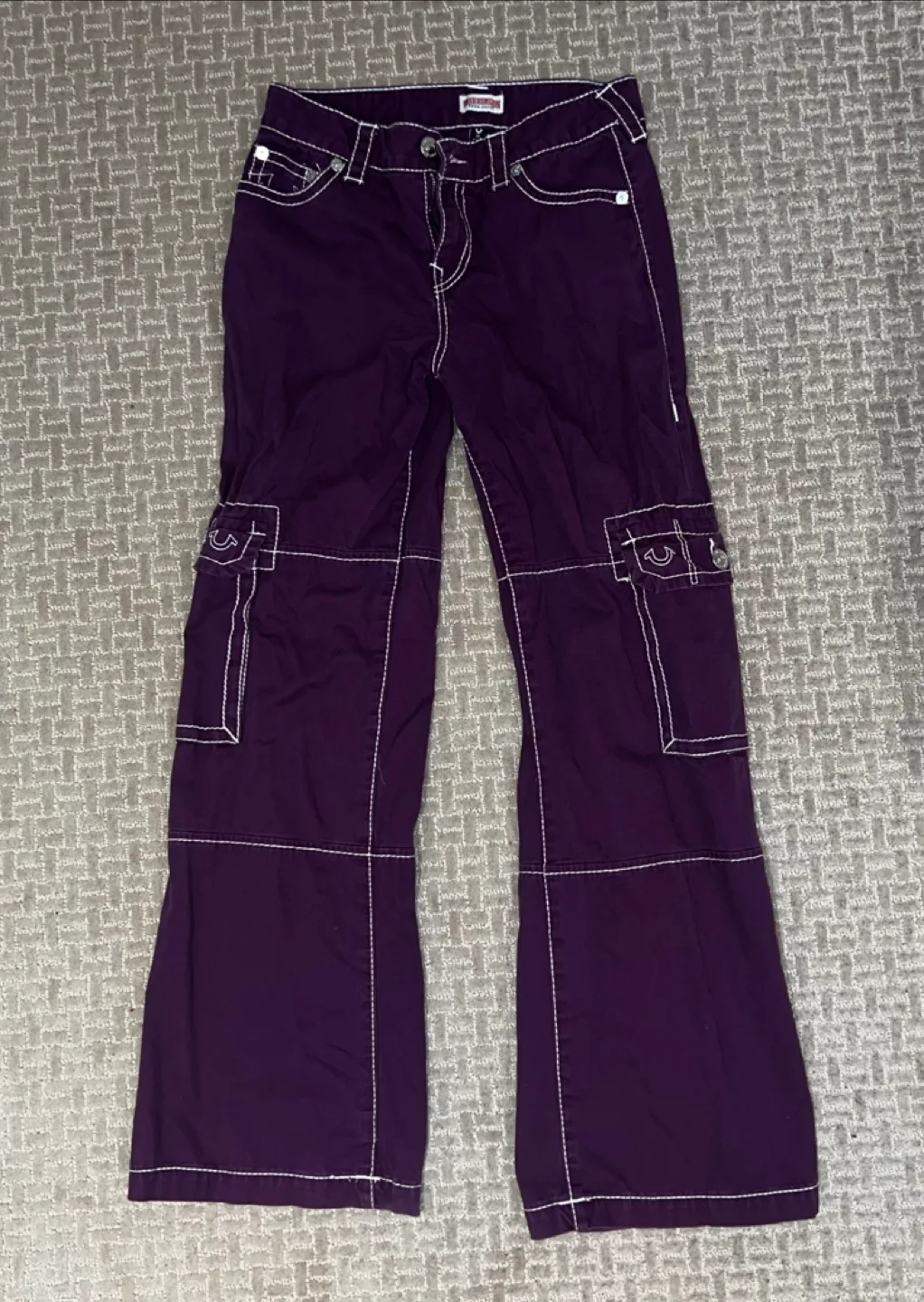 True Religion Purple Contrast Stitch Jeans thumbnail