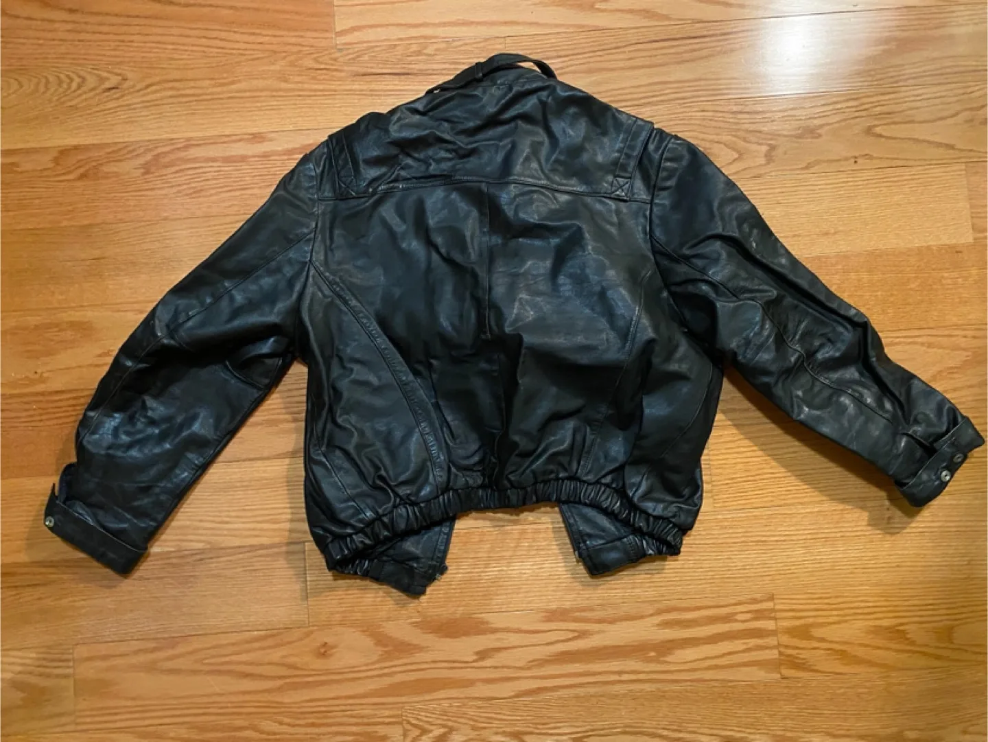 Vintage Black Leather Jacket thumbnail