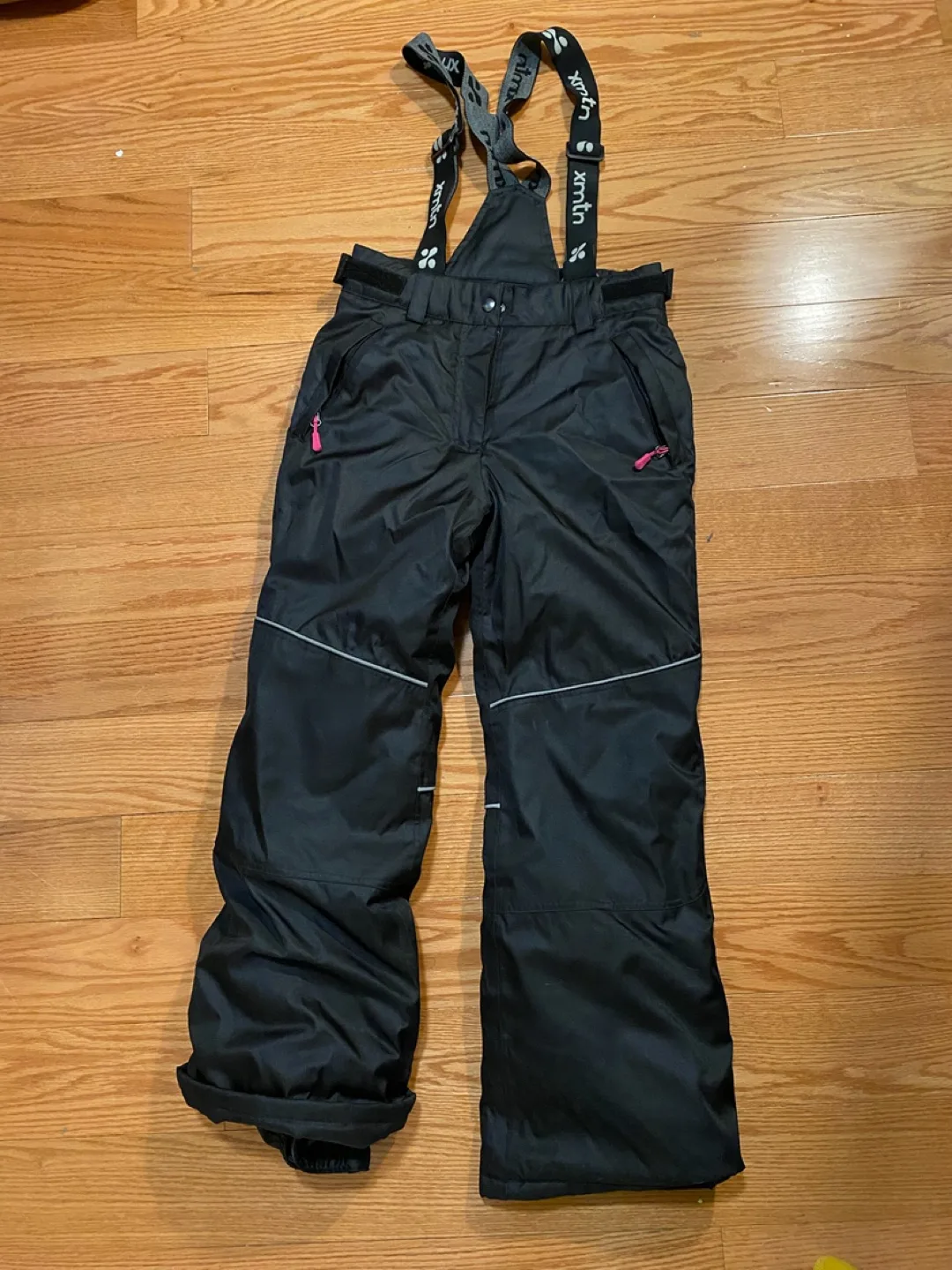 XMTN Black Snow Pants with Suspenders thumbnail