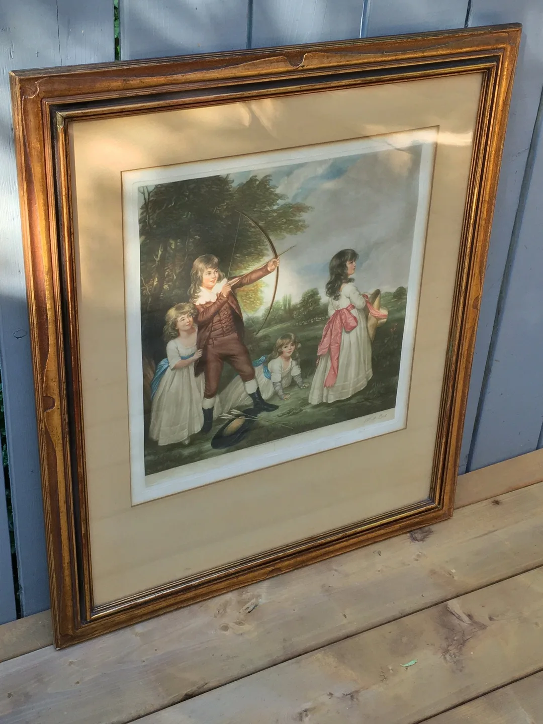 ⭐️Beautiful antique 1914 mezzotint print of an original painting image indicator(2)