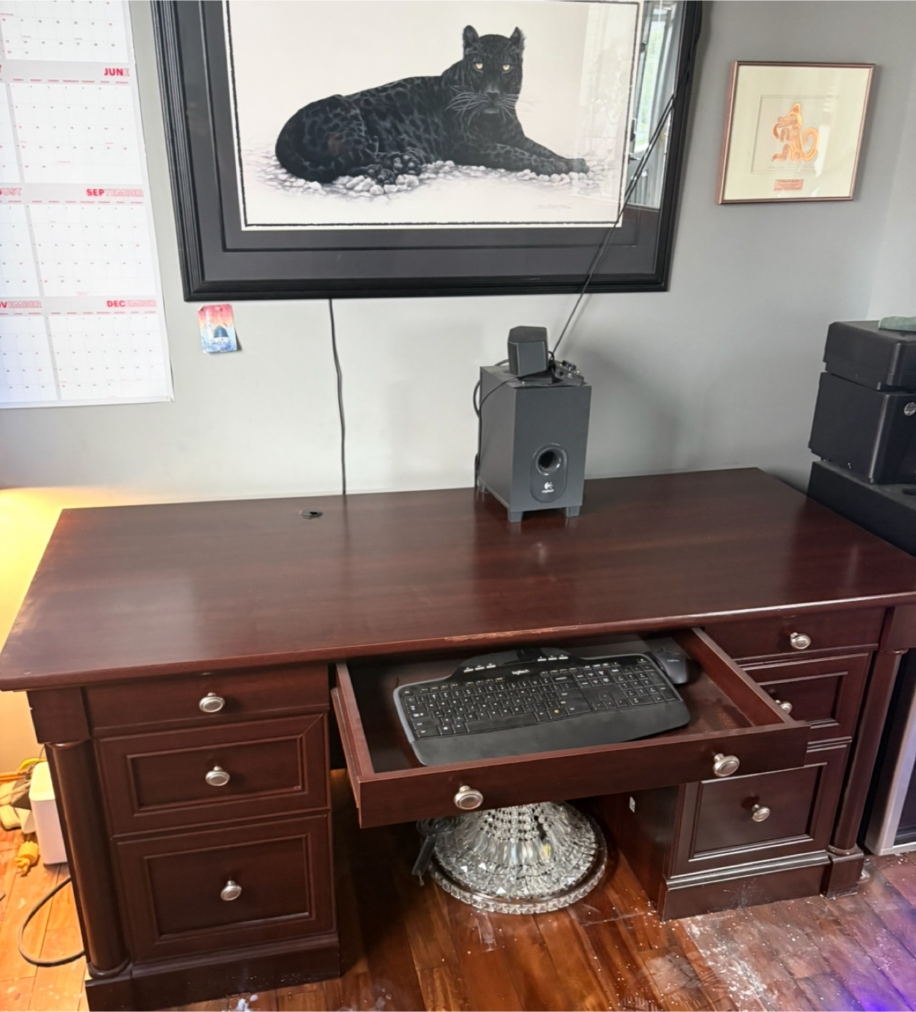 Wooden Desk with Drawers