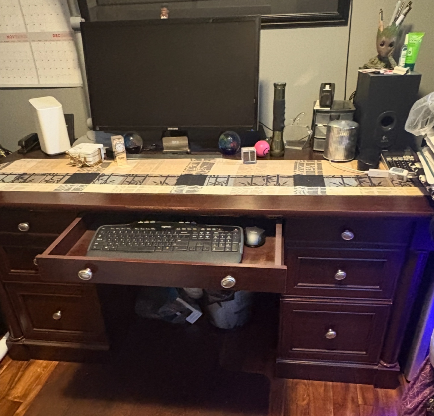Wooden Desk with Drawers - photo 2