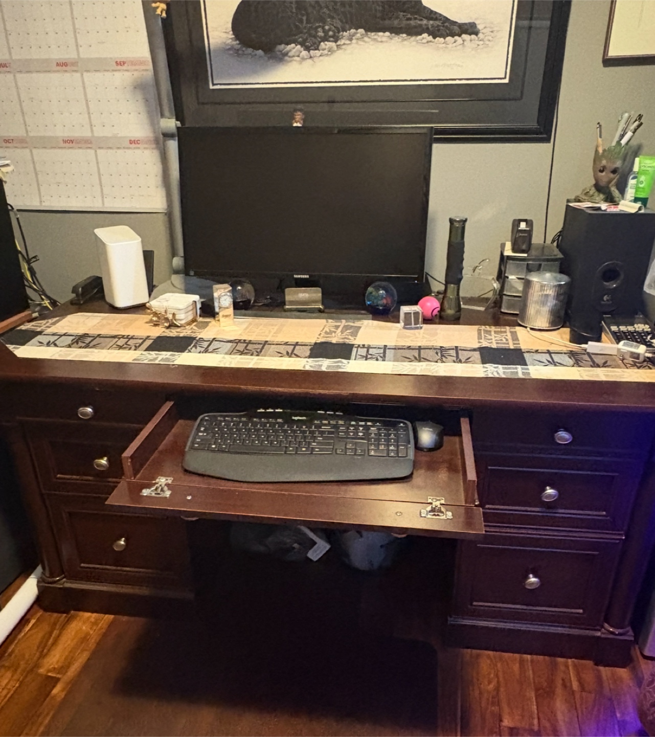 Wooden Desk with Drawers - photo 3