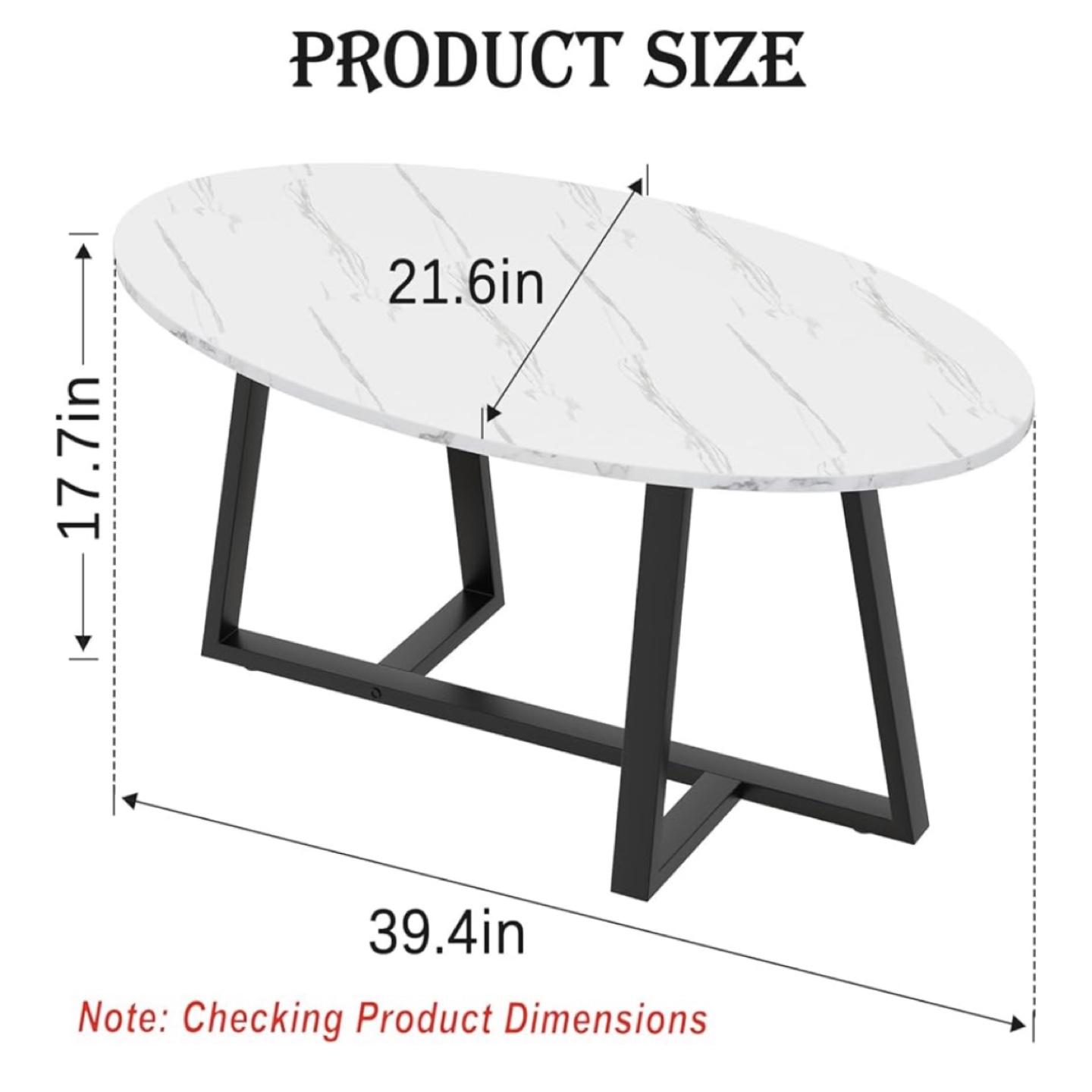white faux marble oval coffee table - photo 5