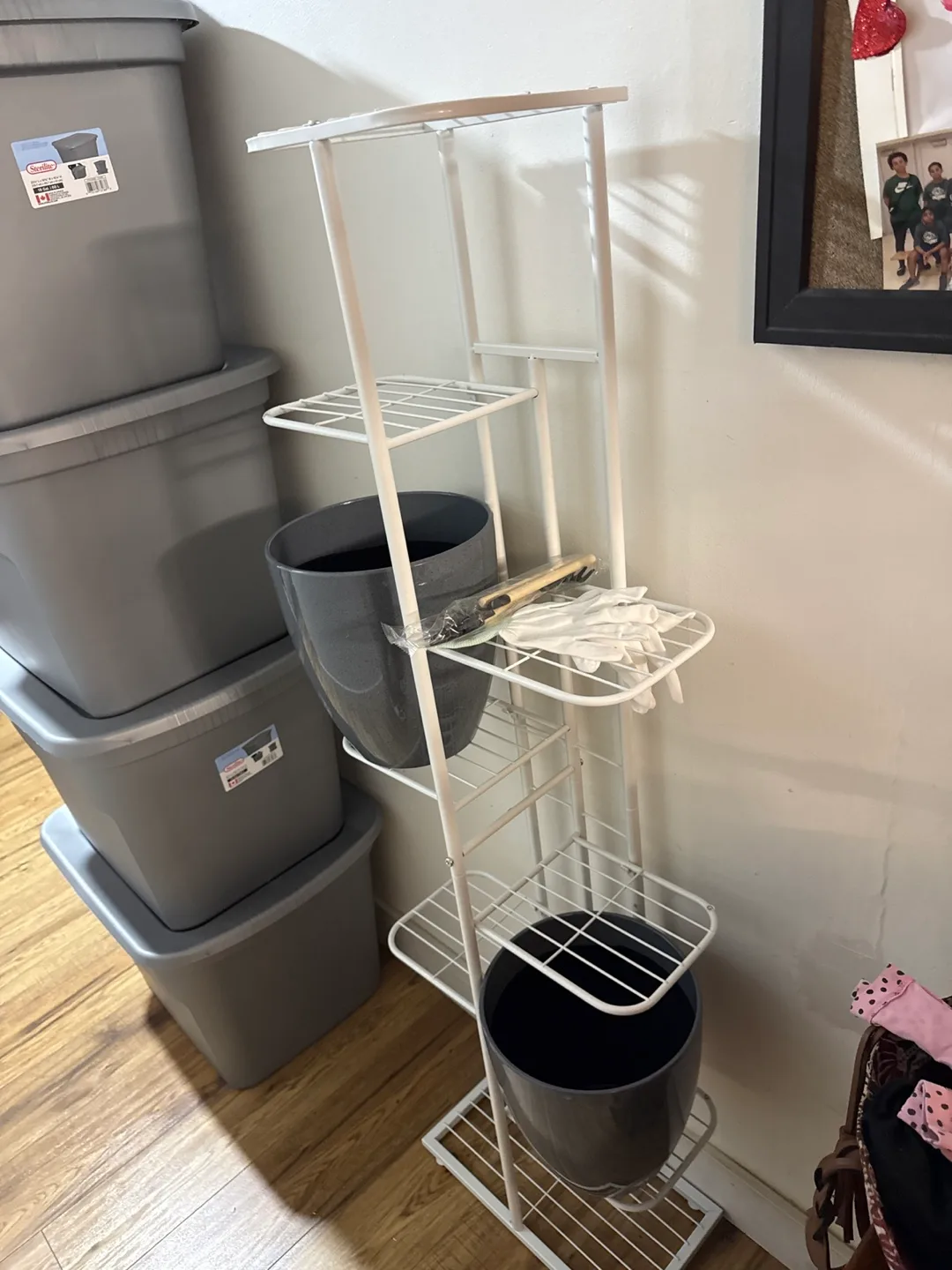 8-Tier Plant Stand - White Metal thumbnail