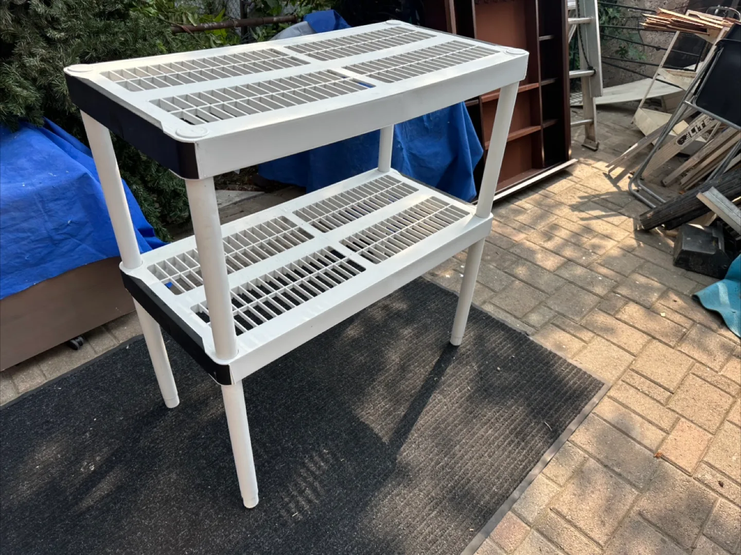 2-Tier White Plastic Utility Shelf thumbnail