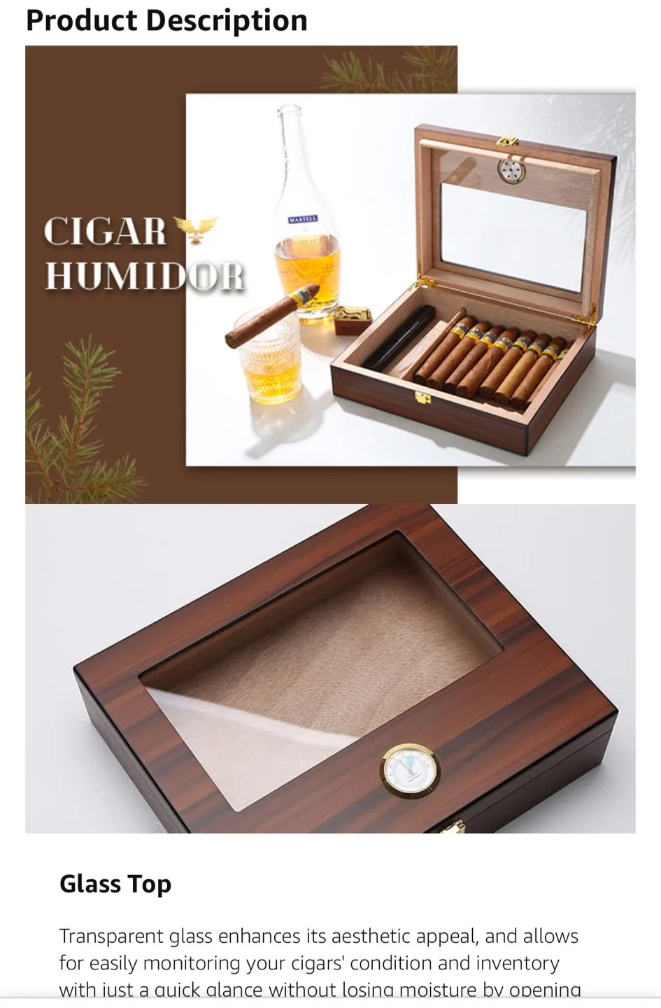 Bald Eagle / Cigar Humidor Box with Hygrometer image indicator(2)