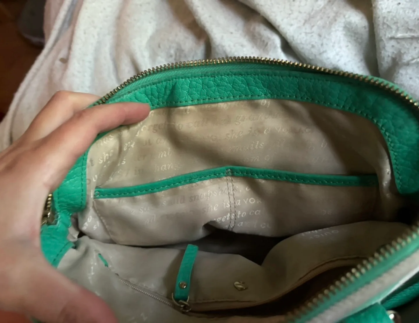 Kate Spade Satchel Bag - Green & White image indicator(4)
