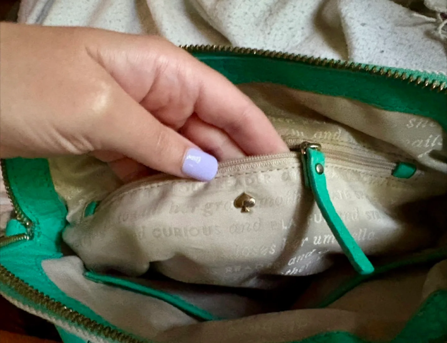 Kate Spade Satchel Bag - Green & White image indicator(3)