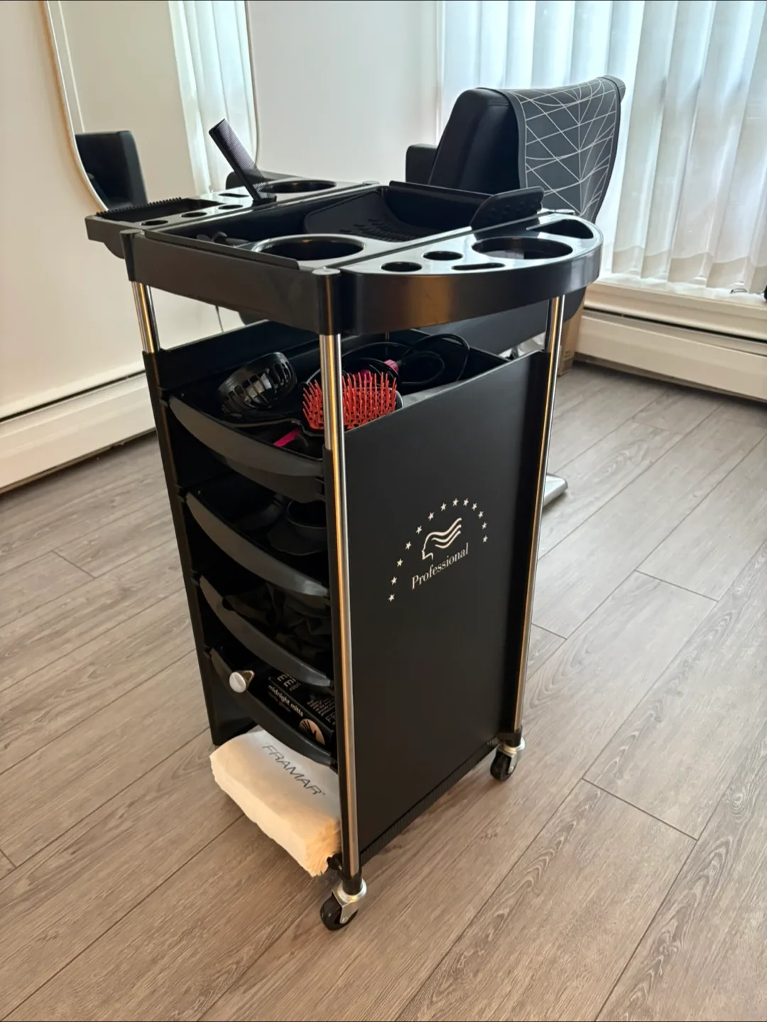Wella Professional Hair Salon Rolling Cart - Black thumbnail