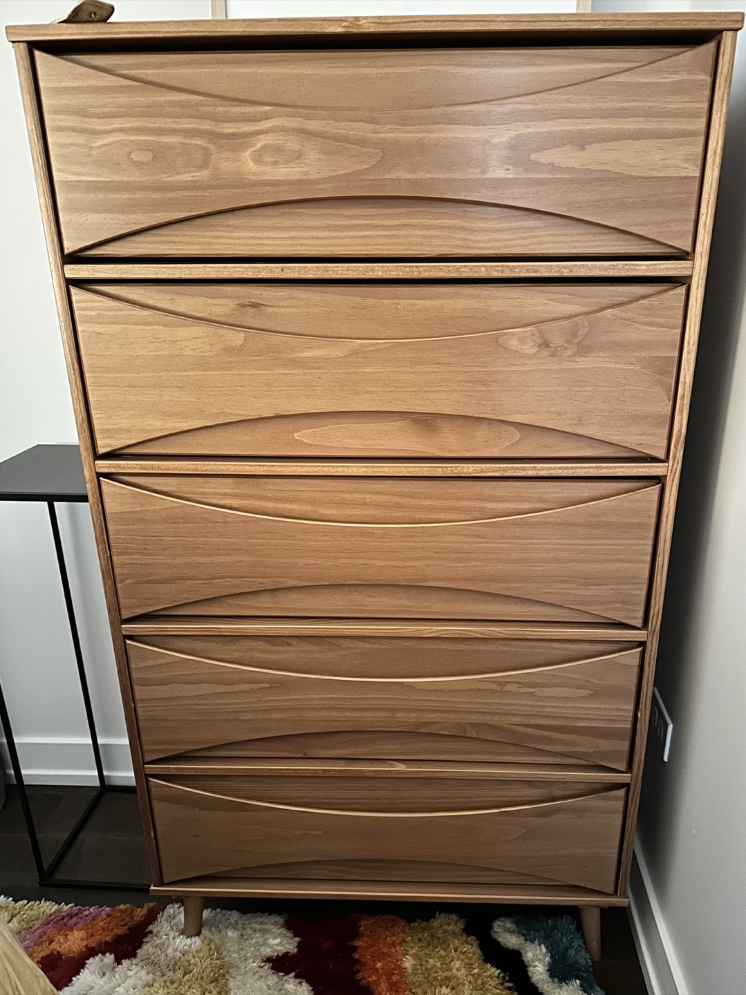 Wade Logan Amoakuh 5-Drawer Solid Wood Chest - Caramel