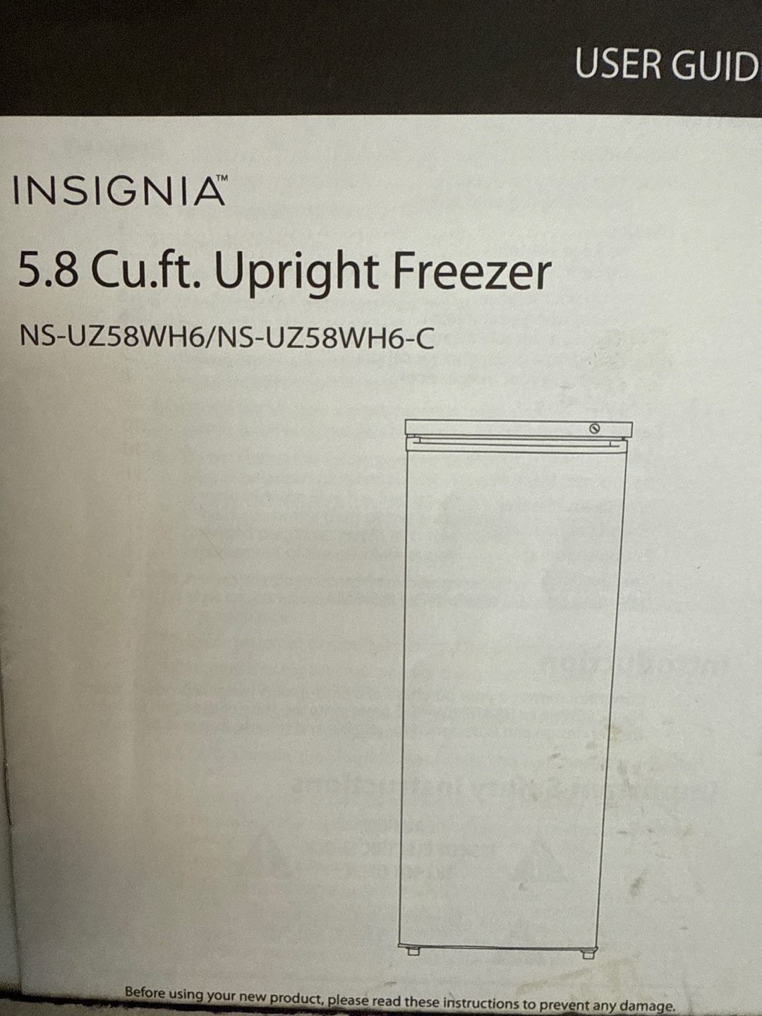 Insignia 5.8 Cu.ft. Upright Freezer new condition - photo 3