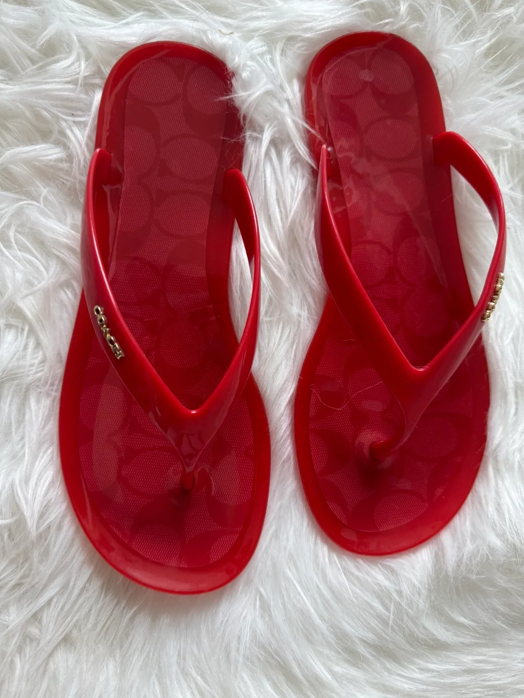 Coach Red Jelly Thong Sandals image indicator(3)