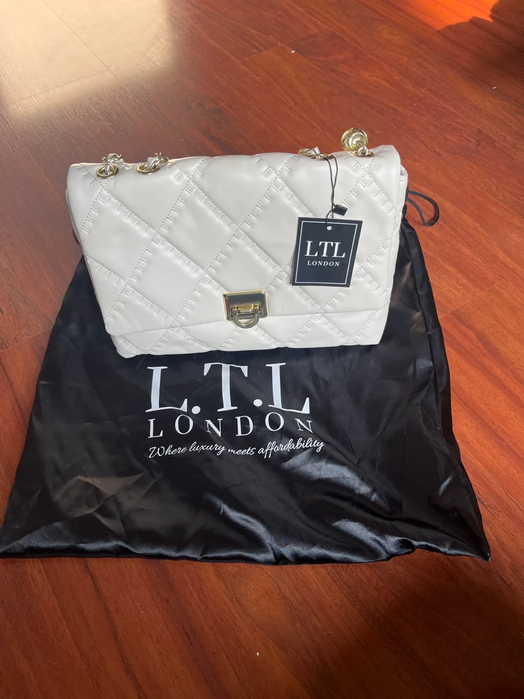 LTL London Quilted Chain Bag - Ivory thumbnail