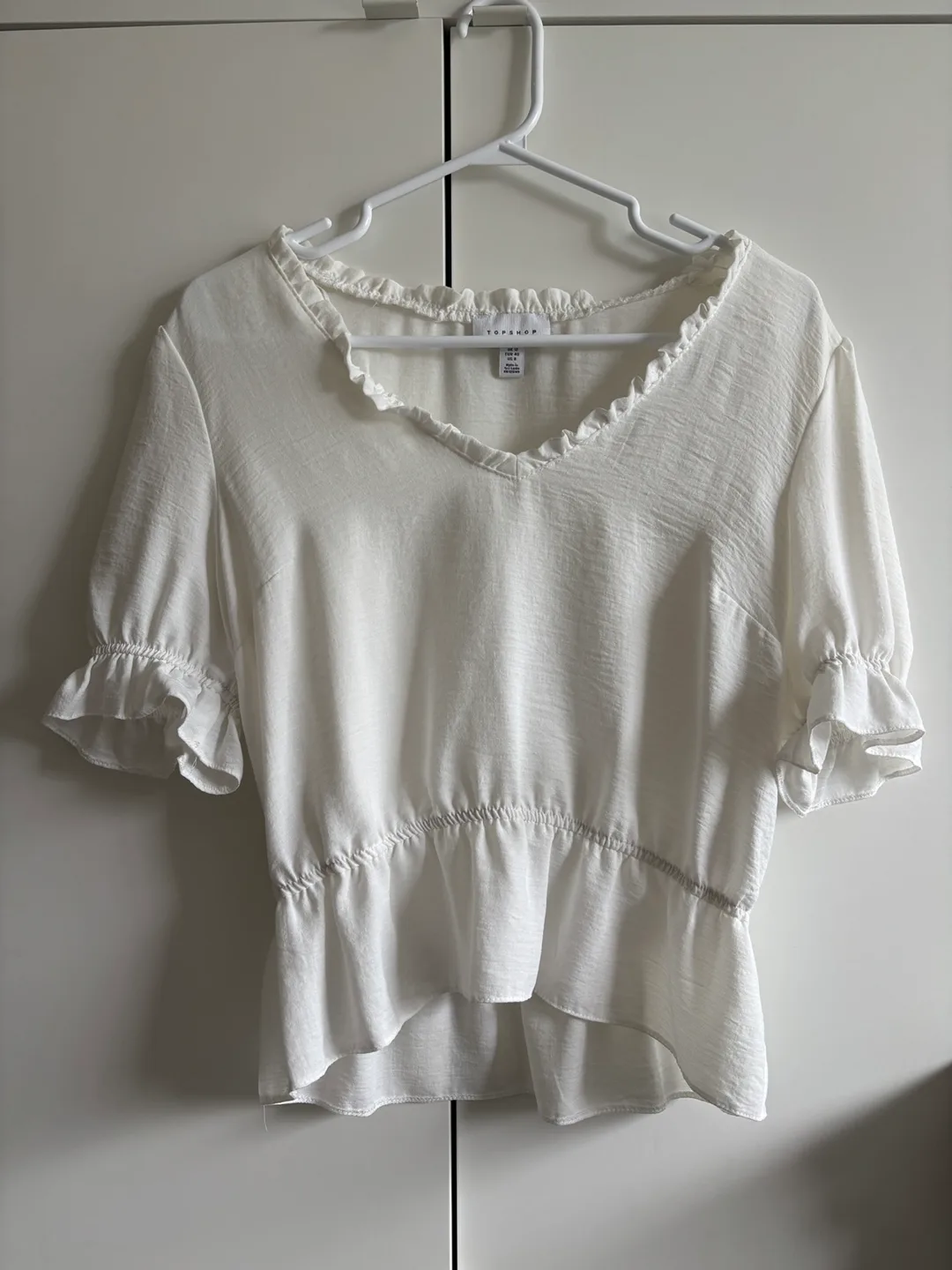 🧡 Topshop White Blouse - Size 8 🧡 thumbnail