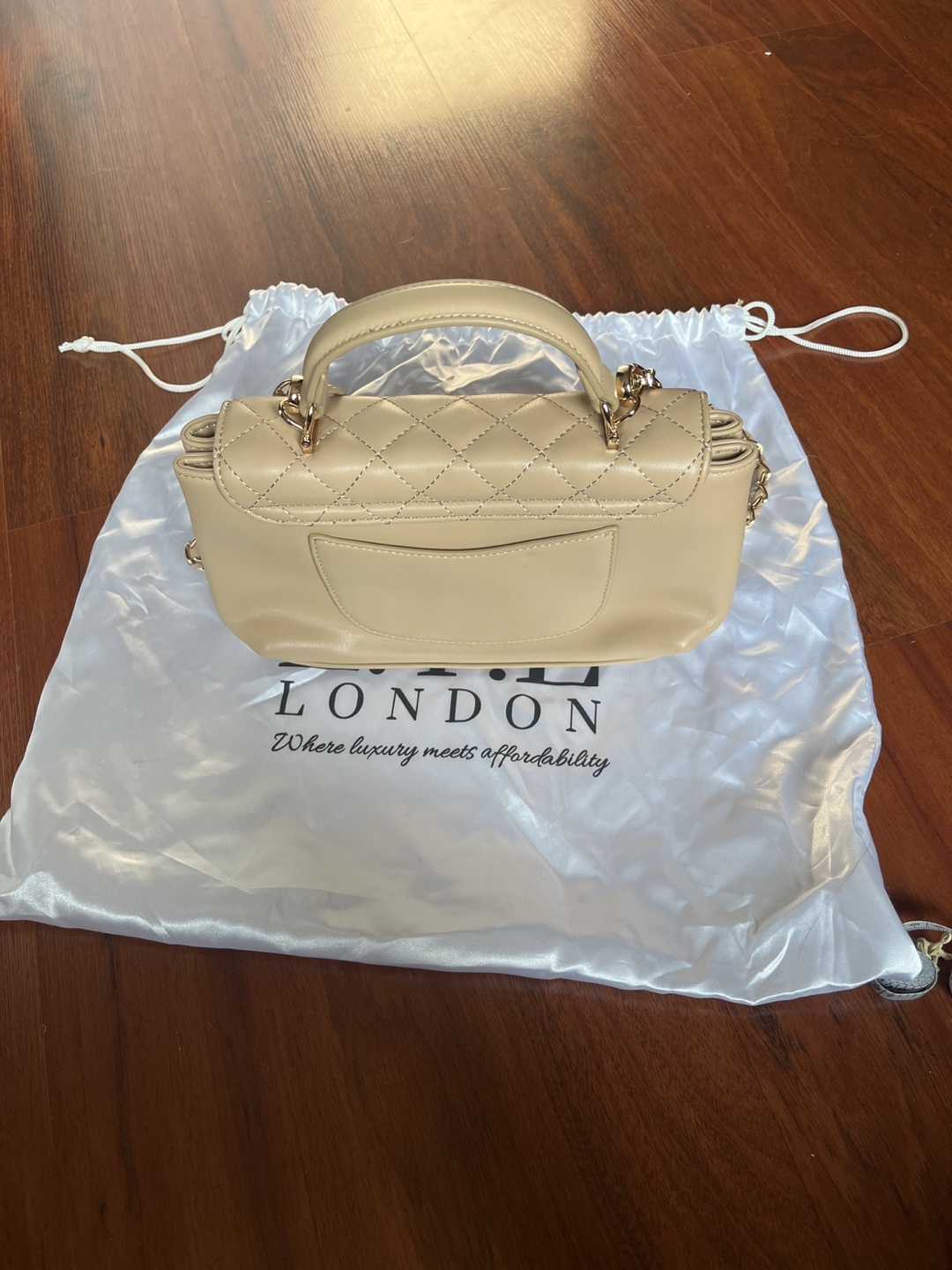 LTL London Quilted Beige Handbag - photo 2