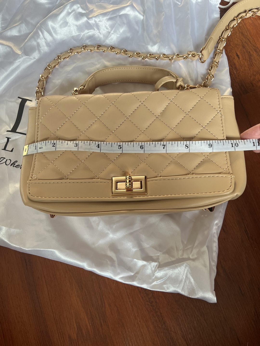 LTL London Quilted Beige Handbag - photo 5