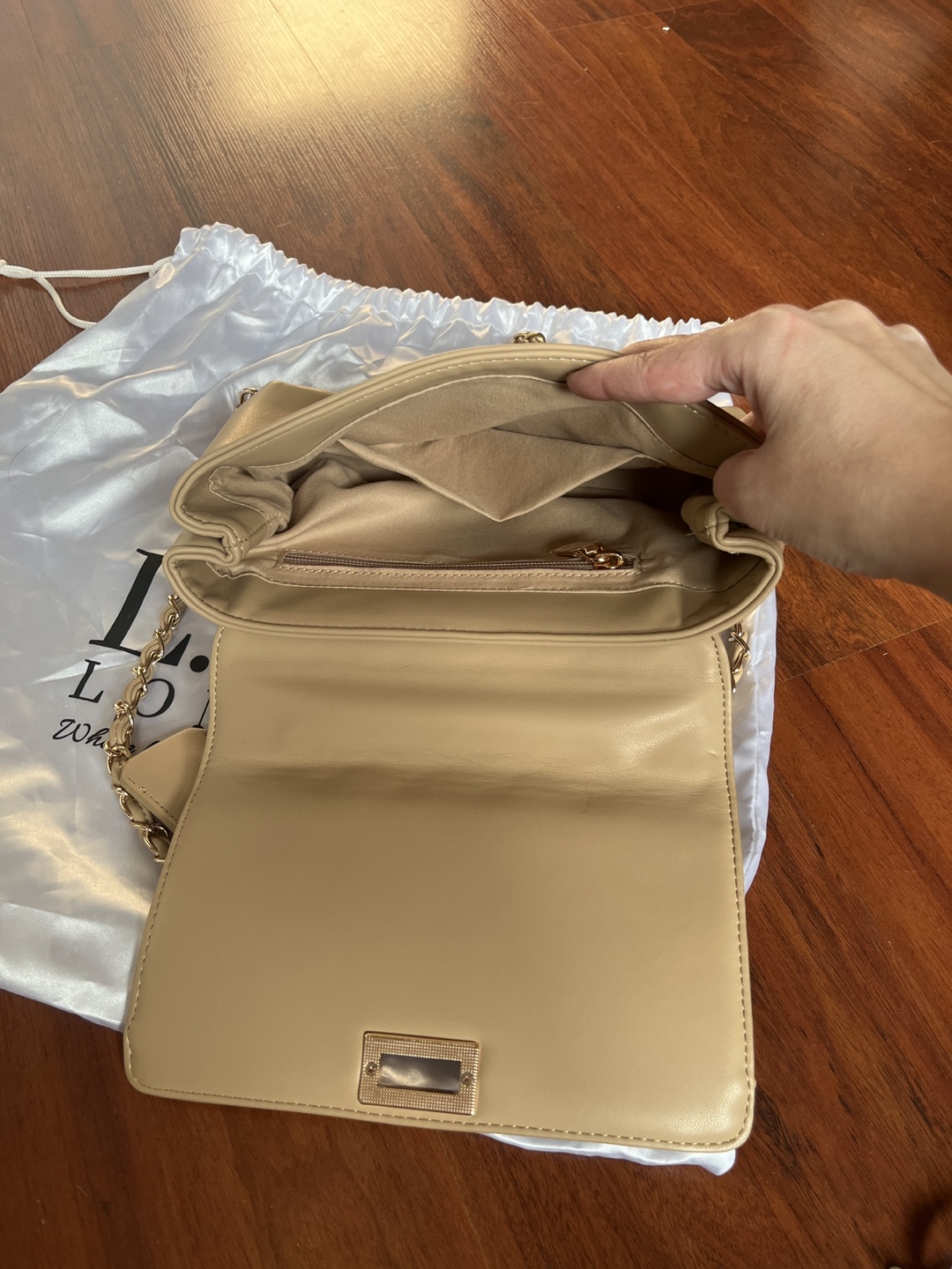 LTL London Quilted Beige Handbag - photo 3