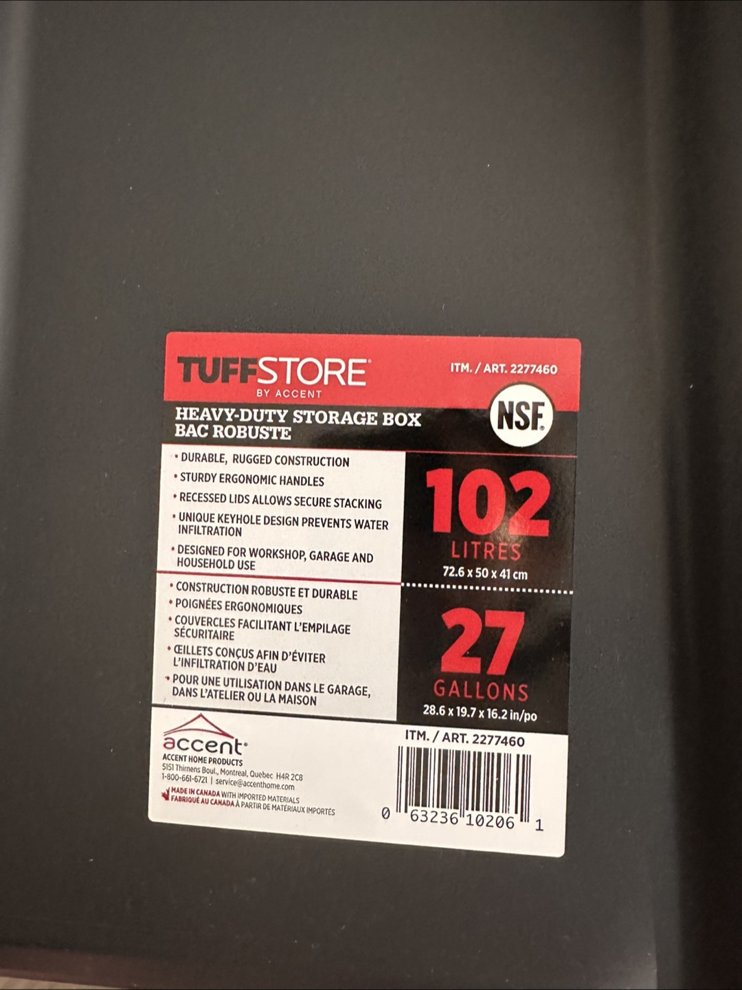 TuffStore 102 Litre Heavy-Duty Storage Box - photo 2