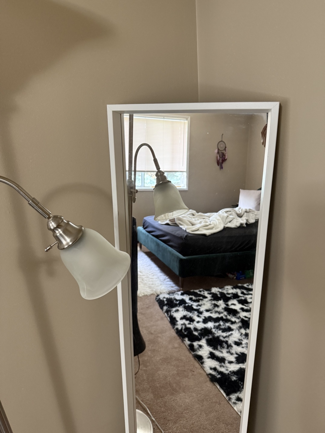 Full Length White Frame Mirror - photo 2
