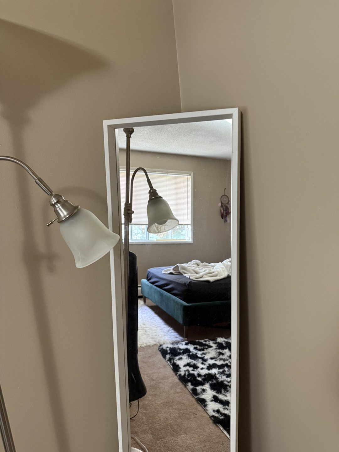 Full Length White Frame Mirror - photo 3