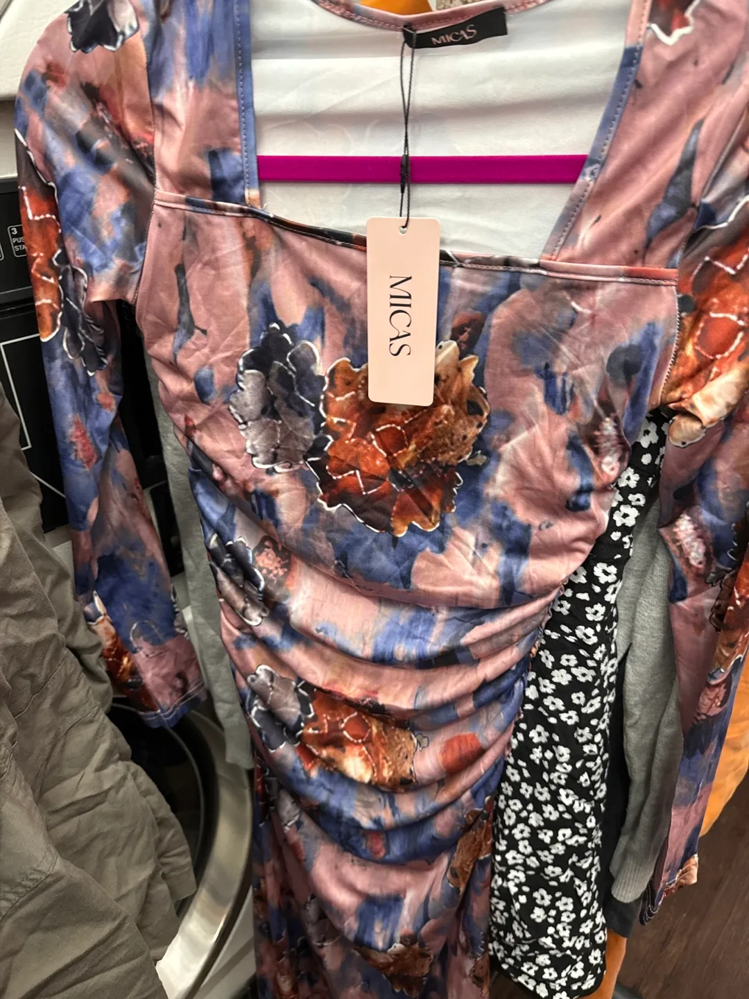 MICAS Floral Print Ruched Dress thumbnail