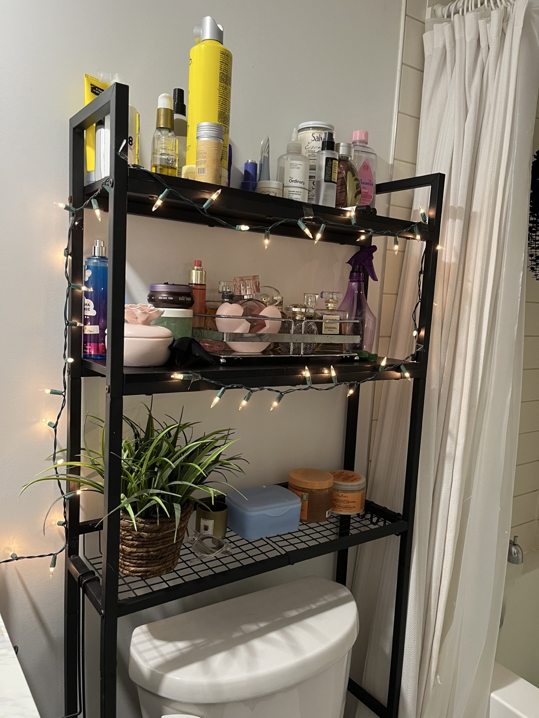 Bathroom Shelf Over Toilet - Black Metal