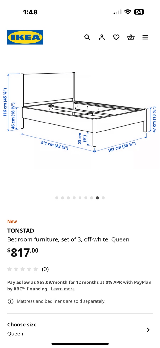IKEA TONSTAD Queen Bed Frame - photo 3