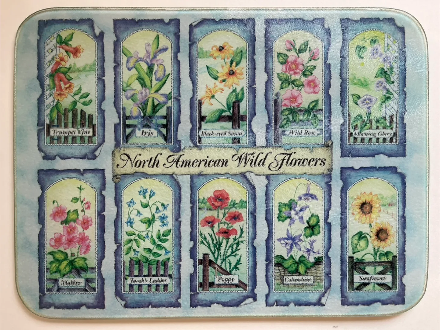 Wild Flowers Glass Cutting & Serving Board thumbnail