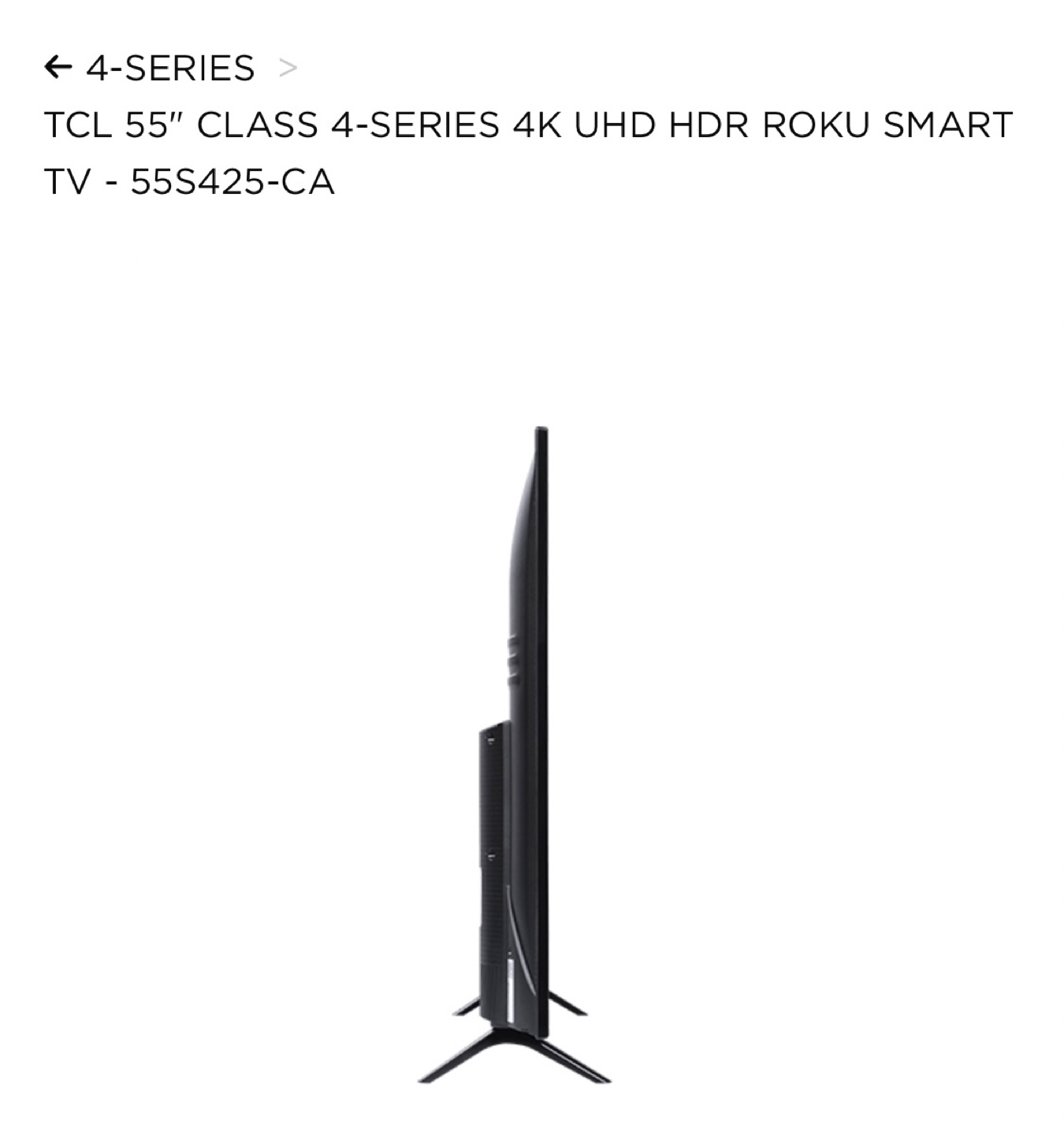 TCL 55" CLASS 4-SERIES 4K UHD HDR ROKU SMART TV - 55S425-CA - photo 3