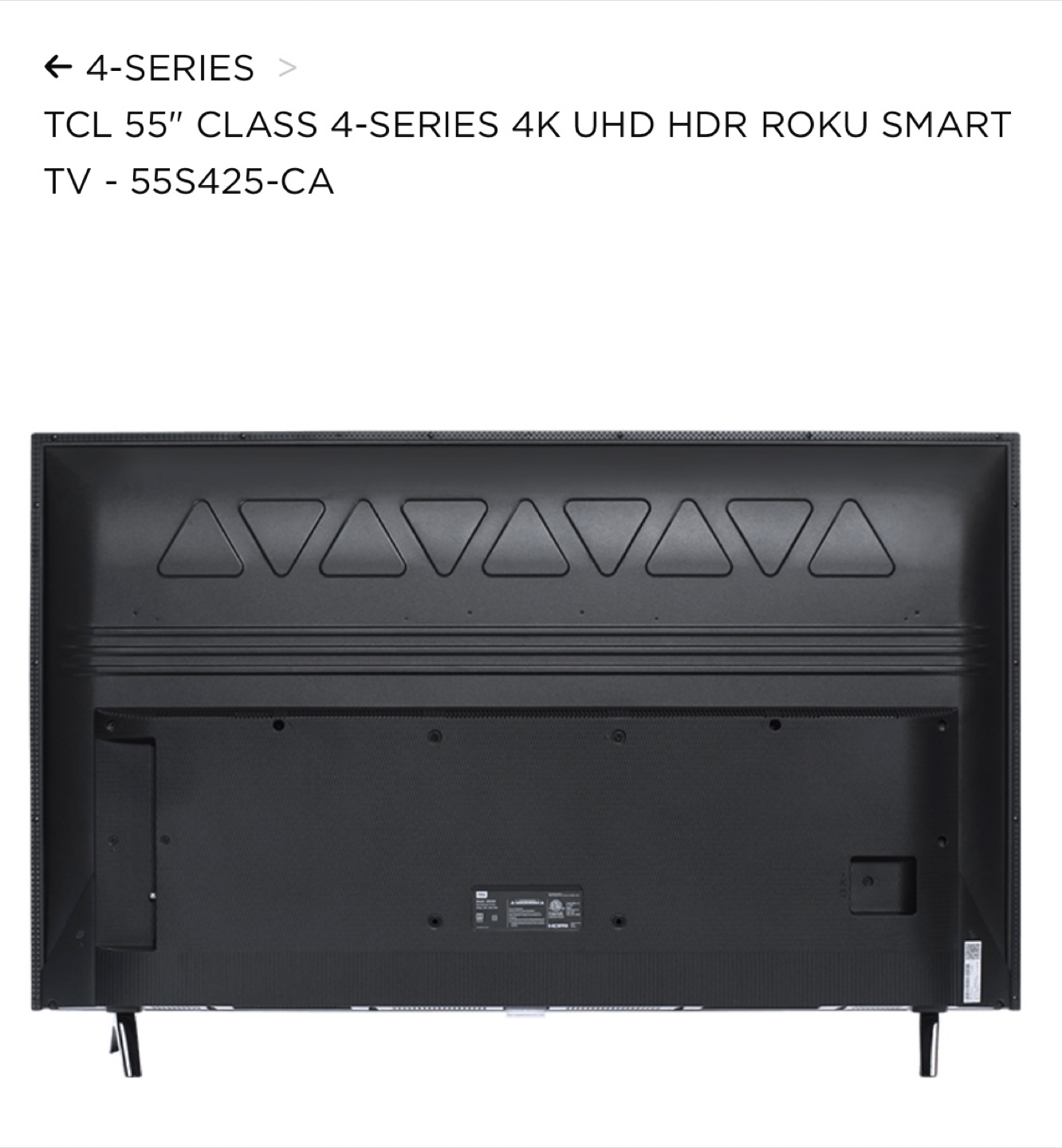 TCL 55" CLASS 4-SERIES 4K UHD HDR ROKU SMART TV - 55S425-CA - photo 4