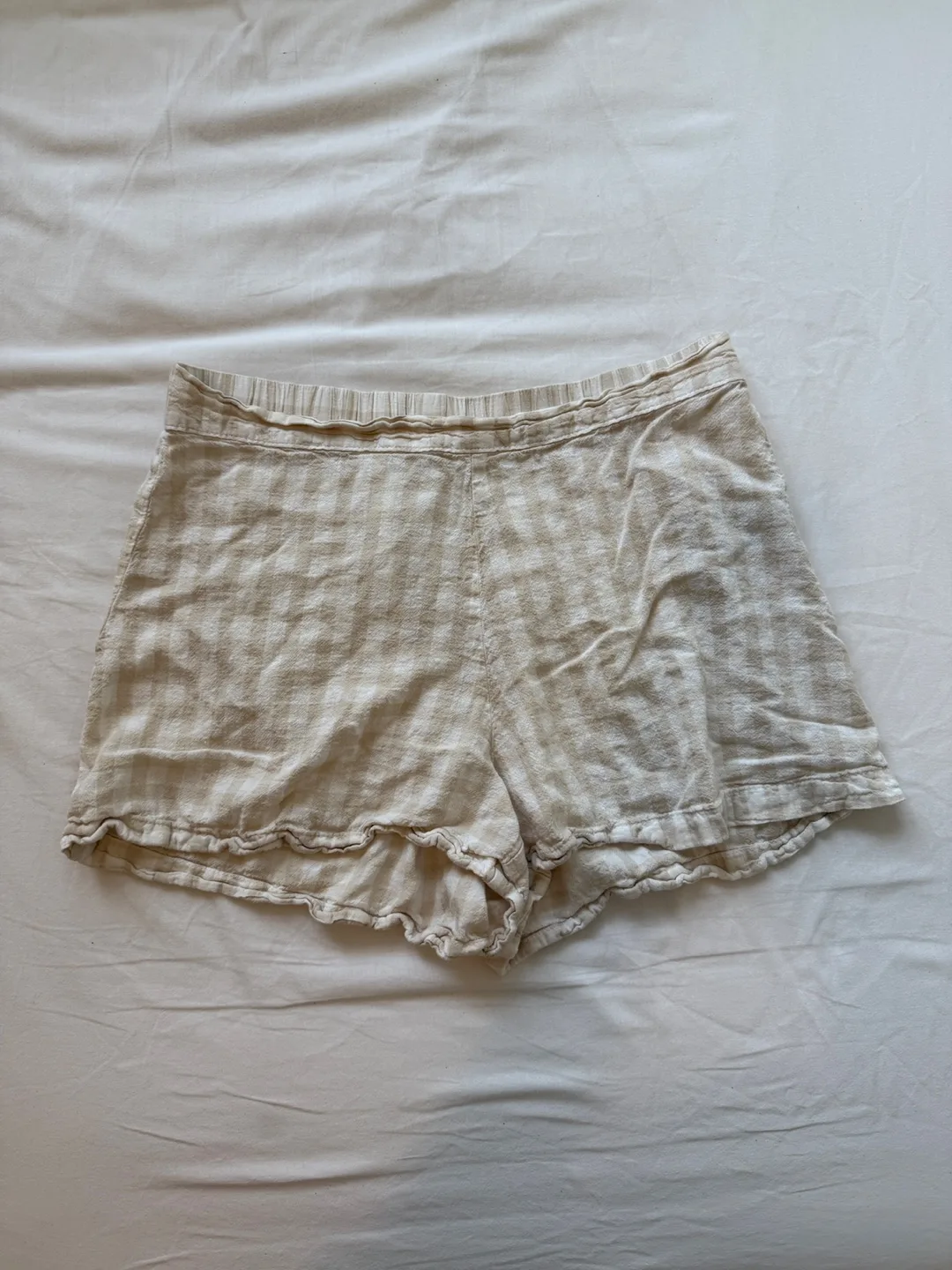 H&M HOME Gingham Linen Pajama/PJ Set image indicator(3)