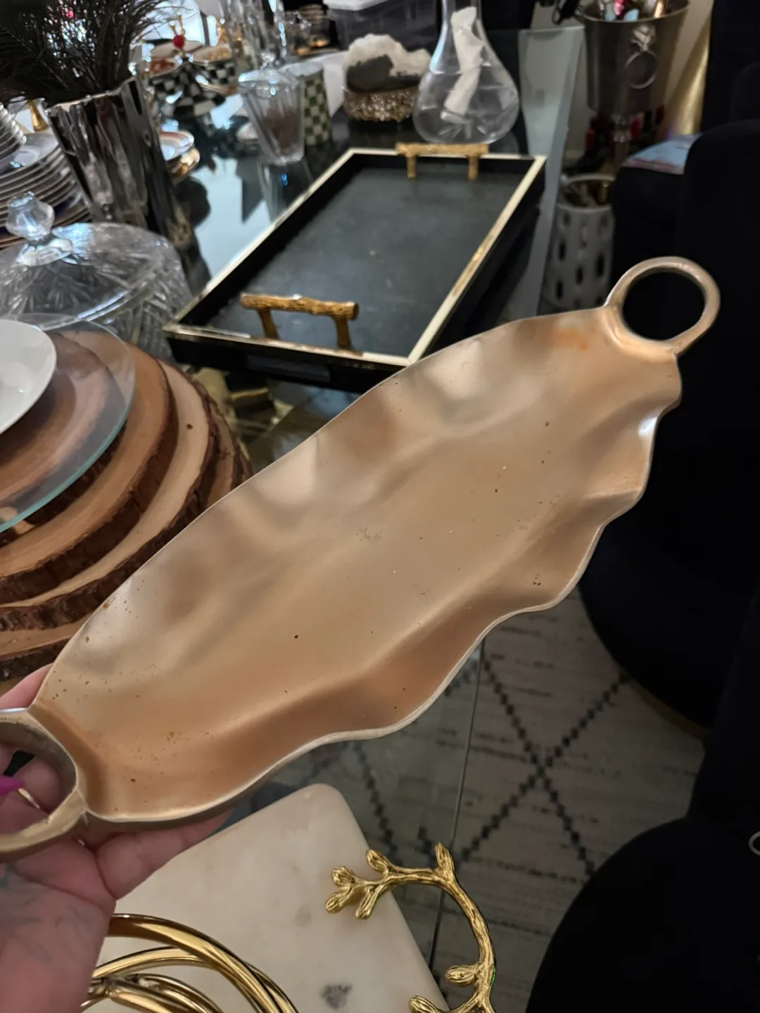 Decorative Gold Metal Tray thumbnail